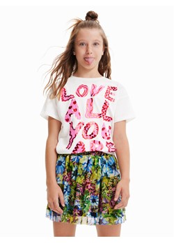 Desigual T-Shirt 23SGTK21 Écru Regular Fit ze sklepu MODIVO w kategorii Bluzki dziewczęce - zdjęcie 181080397