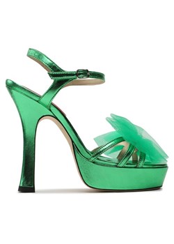 Custommade Sandały Arlina Metallic Bow 999624047 Zielony ze sklepu MODIVO w kategorii Sandały damskie - zdjęcie 181080588