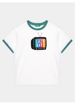 United Colors Of Benetton T-Shirt 3096C10HI Biały Regular Fit ze sklepu MODIVO w kategorii T-shirty chłopięce - zdjęcie 181080717