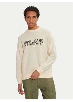 Pepe Jeans Sweter Cardin PM702466 Écru Regular Fit ze sklepu MODIVO w kategorii Swetry męskie - zdjęcie 181081638