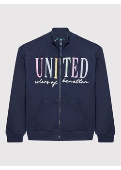 United Colors Of Benetton Bluza 3J68C500Q Granatowy Regular Fit ze sklepu MODIVO w kategorii Bluzy chłopięce - zdjęcie 181081665