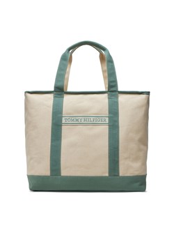 Tommy Hilfiger Torebka Th Summer Canvas Tote AW0AW17421 Zielony ze sklepu MODIVO w kategorii Torby Shopper bag - zdjęcie 181081868