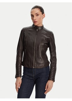 Serge Pariente Kurtka skórzana Louise Brązowy Slim Fit ze sklepu MODIVO w kategorii Kurtki damskie - zdjęcie 181081909