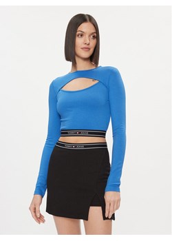Tommy Jeans Bluzka DW0DW17394 Niebieski Slim Fit ze sklepu MODIVO w kategorii Bluzki damskie - zdjęcie 181082356