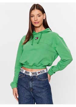 Tommy Jeans Bluza Elasticated Badge DW0DW16135 Zielony Relaxed Fit ze sklepu MODIVO w kategorii Bluzy damskie - zdjęcie 181082385