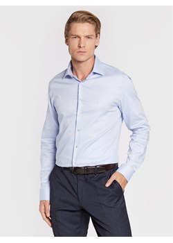 Calvin Klein Koszula K10K108427 Niebieski Fitted Fit ze sklepu MODIVO w kategorii Koszule męskie - zdjęcie 181082989