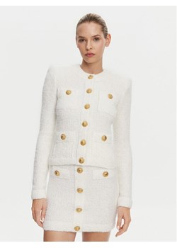 Balmain Kardigan DF1SK249KH10 Biały Regular Fit ze sklepu MODIVO w kategorii Swetry damskie - zdjęcie 181083789