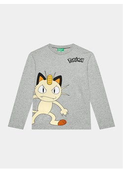 United Colors Of Benetton Bluzka POKEMON 3VR5C10GT Szary Regular Fit ze sklepu MODIVO w kategorii Bluzki dziewczęce - zdjęcie 181083989