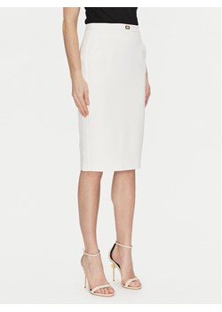 Elisabetta Franchi Spódnica midi GO-099-51E2-V260 Biały Regular Fit ze sklepu MODIVO w kategorii Spódnice - zdjęcie 181084139