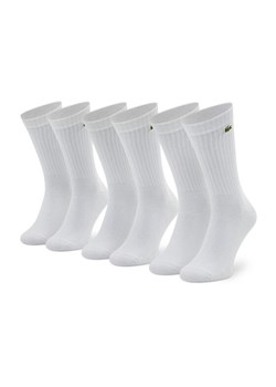 Lacoste Zestaw 3 par wysokich skarpet unisex RA4182 Biały ze sklepu MODIVO w kategorii Skarpetki damskie - zdjęcie 181084518