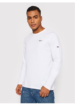 Pepe Jeans Longsleeve Original Basic 2 Long N PM508211 Biały Slim Fit ze sklepu MODIVO w kategorii T-shirty męskie - zdjęcie 181085289