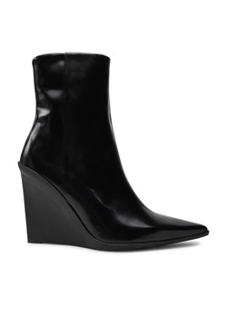 Calvin Klein Botki Wedge Ankle Boot 90 HW0HW02256 Czarny ze sklepu MODIVO w kategorii Botki - zdjęcie 181085928
