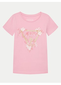 Guess T-Shirt K5GI14K6YW4 Różowy Regular Fit ze sklepu MODIVO w kategorii Bluzki dziewczęce - zdjęcie 181086009