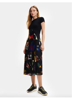 Desigual Sukienka codzienna MONSIEUR CHRISTIAN LACROIX Lin 24SWVK47 Czarny Regular Fit ze sklepu MODIVO w kategorii Sukienki - zdjęcie 181086445