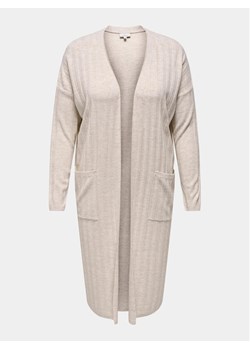 ONLY Carmakoma Kardigan 15282289 Beżowy Regular Fit ze sklepu MODIVO w kategorii Swetry damskie - zdjęcie 181086676