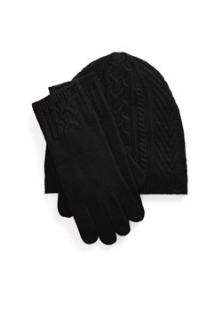 LAUREN RALPH LAUREN Zestaw czapka, szalik i rękawiczki 454960056002 Czarny ze sklepu MODIVO w kategorii Komplety czapka i szalik damskie - zdjęcie 181087619