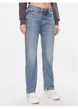 Calvin Klein Jeans Jeansy Low Rise Straight J20J222437 Granatowy Straight Fit ze sklepu MODIVO w kategorii Jeansy damskie - zdjęcie 181087677