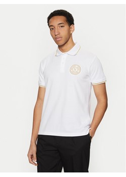 Versace Jeans Couture Polo 78GAGT00 Biały Regular Fit ze sklepu MODIVO w kategorii T-shirty męskie - zdjęcie 181087838