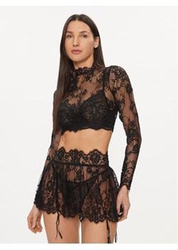 Hunkemöller Bluzka Mya 205075 Czarny Slim Fit ze sklepu MODIVO w kategorii Piżamy damskie - zdjęcie 181087899