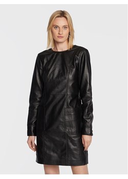 Remain Sukienka skórzana Hanna RM1824 Czarny Regular Fit - id: 0000301397571 - marki Remain - 181088058 Remain Sukienka skórzana Hanna RM1824 Czarny Regular Fit ze sklepu MODIVO w kategorii Sukienki - zdjęcie 181088058