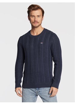 Tommy Jeans Sweter Cable DM0DM15059 Granatowy Regular Fit ze sklepu MODIVO w kategorii Swetry męskie - zdjęcie 181088519