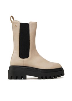 Calvin Klein Jeans Sztyblety Flatform Chelsea Boot Mg Nb YW0YW01684 Beżowy ze sklepu MODIVO w kategorii Botki - zdjęcie 181088599