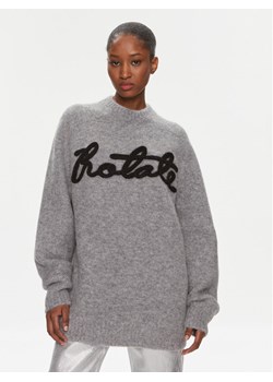 ROTATE Sweter Knit Oversize Logo Jumper 1120921249 Szary Oversize ze sklepu MODIVO w kategorii Swetry damskie - zdjęcie 181088805