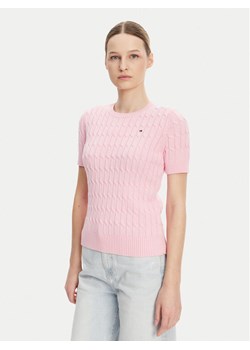 Tommy Hilfiger Sweter WW0WW38744 Różowy Regular Fit ze sklepu MODIVO w kategorii Swetry damskie - zdjęcie 181089385
