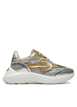 LOVE MOSCHINO Sneakersy JA15406G0LIQC90A Srebrny ze sklepu MODIVO w kategorii Buty sportowe damskie - zdjęcie 181089657