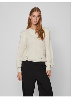 Vila Sweter Norila 14090231 Écru Regular Fit ze sklepu MODIVO w kategorii Swetry damskie - zdjęcie 181090087