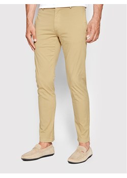 Hugo Chinosy David222D 50468314 Beżowy Slim Fit ze sklepu MODIVO w kategorii Spodnie męskie - zdjęcie 181090266
