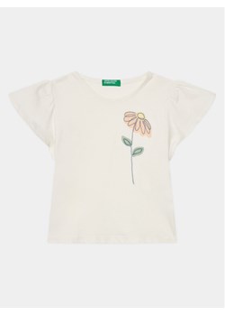 United Colors Of Benetton T-Shirt 3096G10DY Écru Regular Fit ze sklepu MODIVO w kategorii Bluzki dziewczęce - zdjęcie 181091199