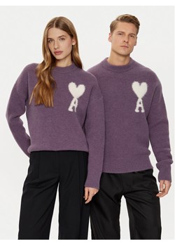 AMI PARIS Sweter UKS025.KN0032 Fioletowy Relaxed Fit ze sklepu MODIVO w kategorii Swetry męskie - zdjęcie 181091868