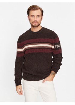 Pepe Jeans Sweter Scott PM702370 Brązowy Regular Fit ze sklepu MODIVO w kategorii Swetry męskie - zdjęcie 181091915