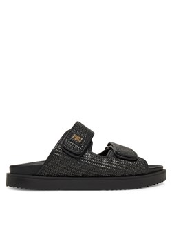 Tommy Hilfiger Klapki DOUBLE STRAP RAFFIA FW0FW08940 Czarny ze sklepu MODIVO w kategorii Klapki damskie - zdjęcie 181092025