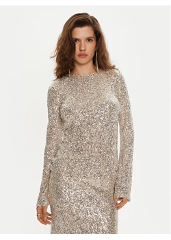 Bruuns Bazaar Bluzka Ellias BBW4194 Złoty Slim Fit ze sklepu MODIVO w kategorii Bluzki damskie - zdjęcie 181092346