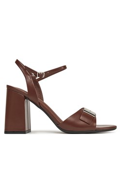 Calvin Klein Sandały Heel Sandal 85 W/Ck Hw - Lth HW0HW02485 Brązowy ze sklepu MODIVO w kategorii Sandały damskie - zdjęcie 181092479