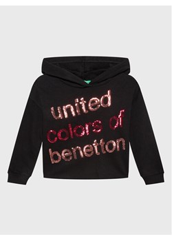 United Colors Of Benetton Bluza 35TMC201N Czarny Regular Fit ze sklepu MODIVO w kategorii Bluzy dziewczęce - zdjęcie 181092945