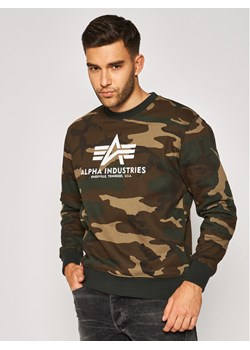 Alpha Industries Bluza Basic 178302C Zielony Regular Fit ze sklepu MODIVO w kategorii Bluzy męskie - zdjęcie 181093379