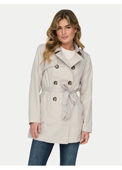 ONLY Trencz Valerie 15191821 Beżowy Regular Fit ze sklepu MODIVO w kategorii Płaszcze damskie - zdjęcie 181093579