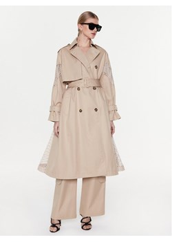 MSGM Trencz 3441MDC04Y 237104 Beżowy Regular Fit ze sklepu MODIVO w kategorii Płaszcze damskie - zdjęcie 181093597