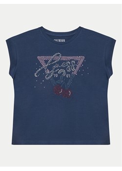 Guess T-Shirt J5GI01 K6YW4 Granatowy Boxy Fit ze sklepu MODIVO w kategorii Bluzki dziewczęce - zdjęcie 181093626