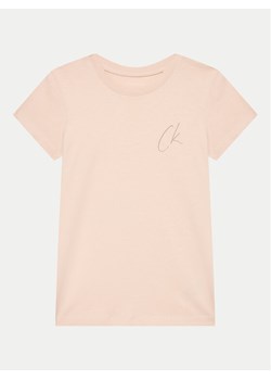 Calvin Klein Jeans T-Shirt Signage IG0IG02624 Różowy Slim Fit ze sklepu MODIVO w kategorii Bluzki dziewczęce - zdjęcie 181093639