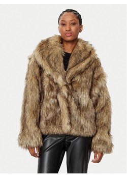 Gina Tricot Futro 24547 Brązowy Regular Fit ze sklepu MODIVO w kategorii Futra damskie - zdjęcie 181094216