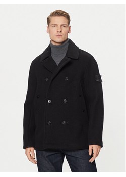 Stone Island Płaszcz wełniany 8115441F5 Czarny Regular Fit ze sklepu MODIVO w kategorii Płaszcze męskie - zdjęcie 181094579