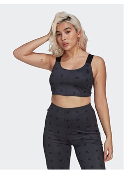 adidas Top Allover Print Corset HL9159 Szary Slim Fit ze sklepu MODIVO w kategorii Bluzki damskie - zdjęcie 181095179