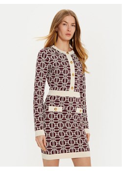 Elisabetta Franchi Sukienka dzianinowa AM-31B-47E2-V440 Bordowy Slim Fit ze sklepu MODIVO w kategorii Sukienki - zdjęcie 181095506