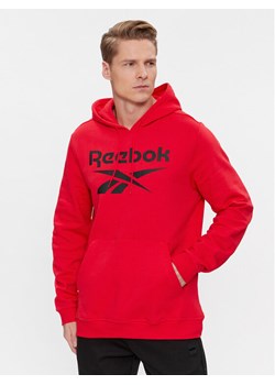 Reebok Bluza Identity Fleece Stacked Logo Pullover Hoodie IM3281 Czerwony ze sklepu MODIVO w kategorii Bluzy męskie - zdjęcie 181095639