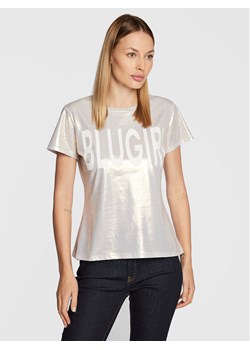 Blugirl Blumarine T-Shirt RF2213-J6559 Srebrny Regular Fit ze sklepu MODIVO w kategorii Bluzki damskie - zdjęcie 181096077