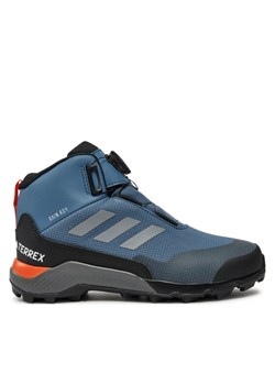 adidas Trekkingi Terrex Winter Mid BOA RAIN.RDY ID0940 Niebieski ze sklepu MODIVO w kategorii Buty trekkingowe dziecięce - zdjęcie 181096207